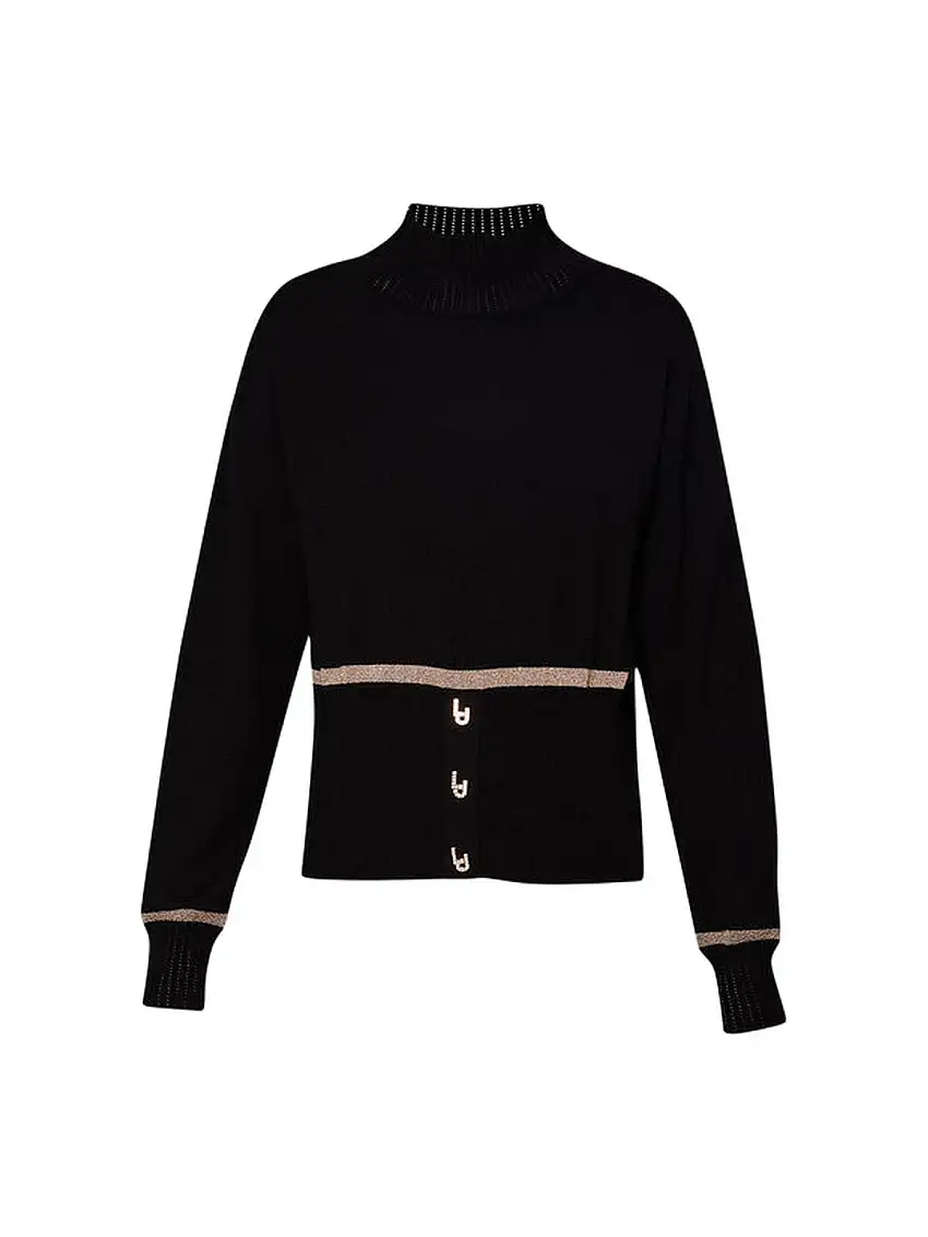 LIU JO SPORT Women's Turtleneck Sweater TF4165MS75L A4268 Black