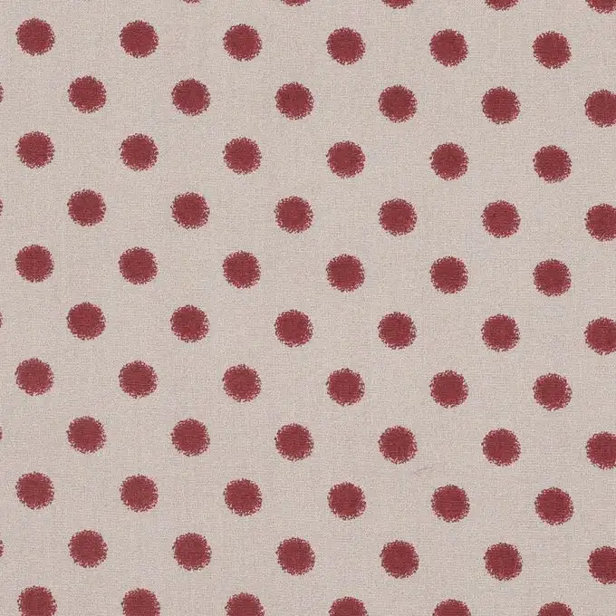 Tessuto popeline beige pois bordeaux