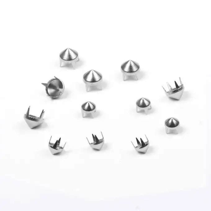 Set di 12 artigli rotondi argentati a punta da 6 e 8 mm