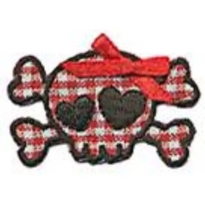 Applicazione termoadesiva teschio vichy rosso