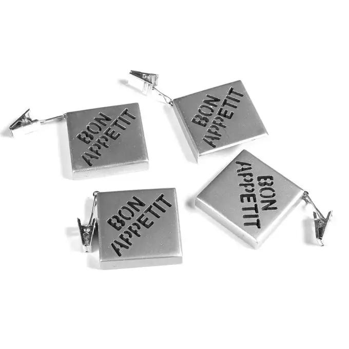 Pinze tovaglie Bon Appétit grigio alluminio