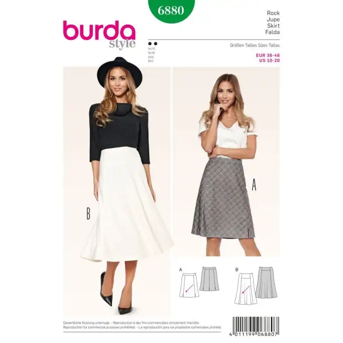 Modello burda 6880 gonna