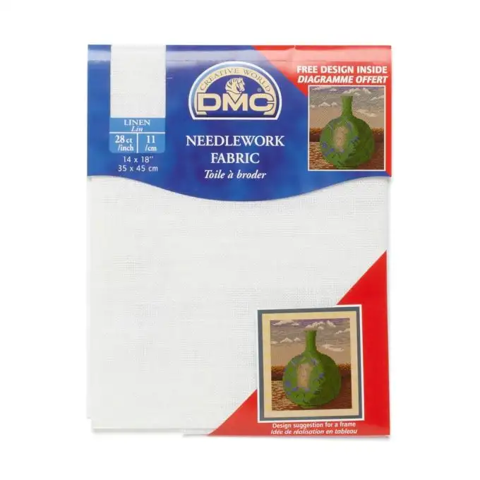 Tela di lino 11 fili da ricamare 35x45cm - Bianco
