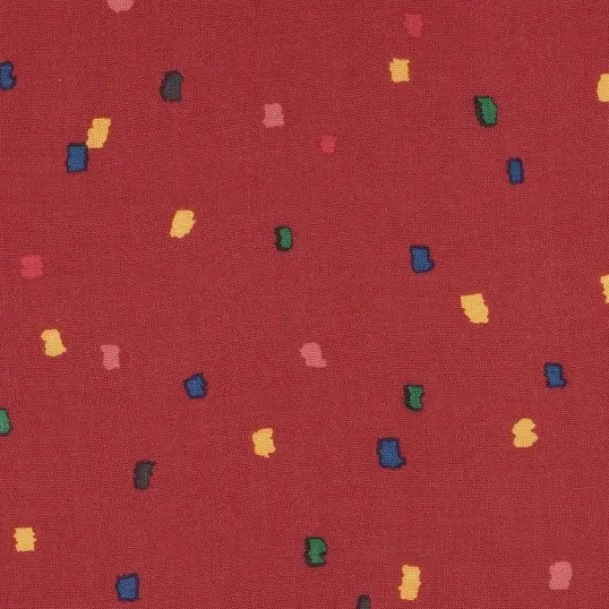 Tessuto popeline terrazzo rosso