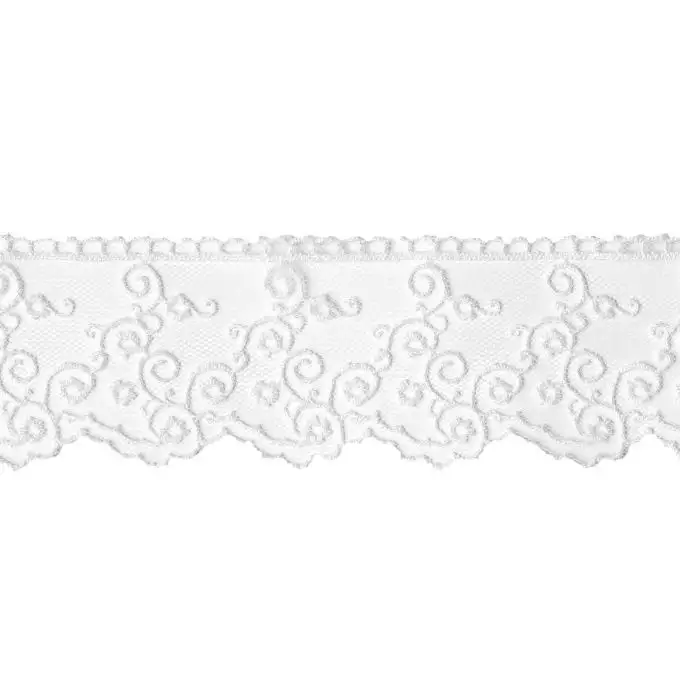 Nastro pizzo sottile 40 mm bianco