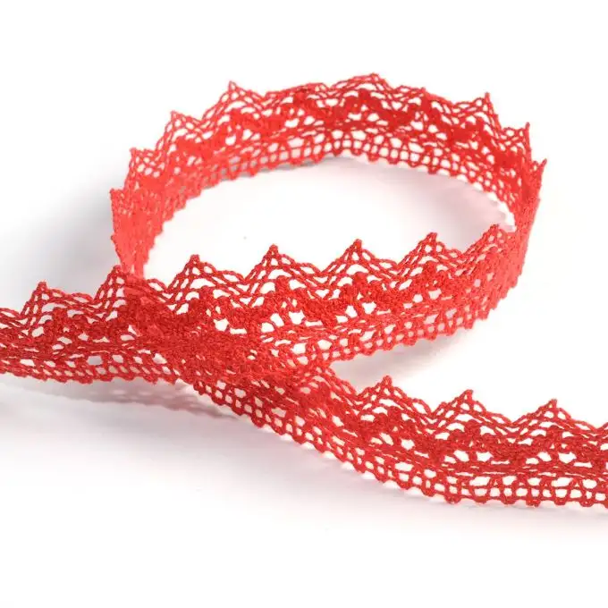 Nastro pizzo 25 mm rosso