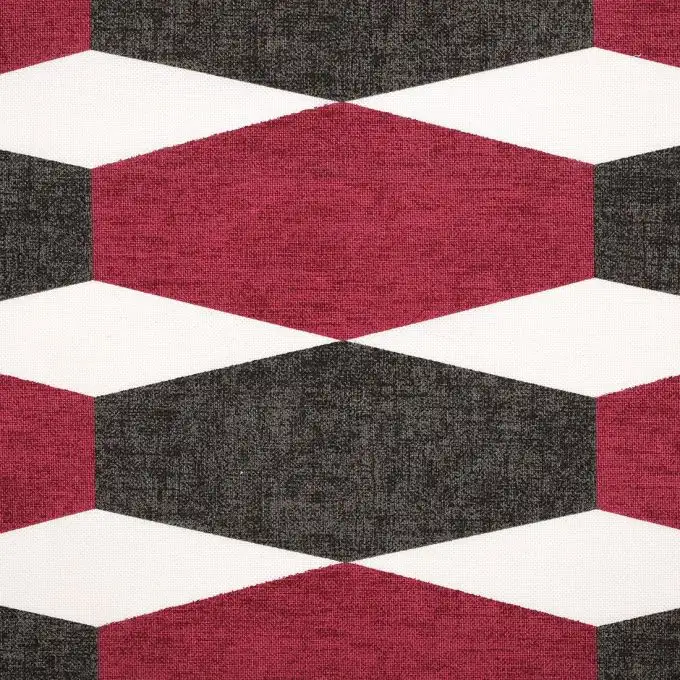 Tessuto cotone spesso geometrico rosso