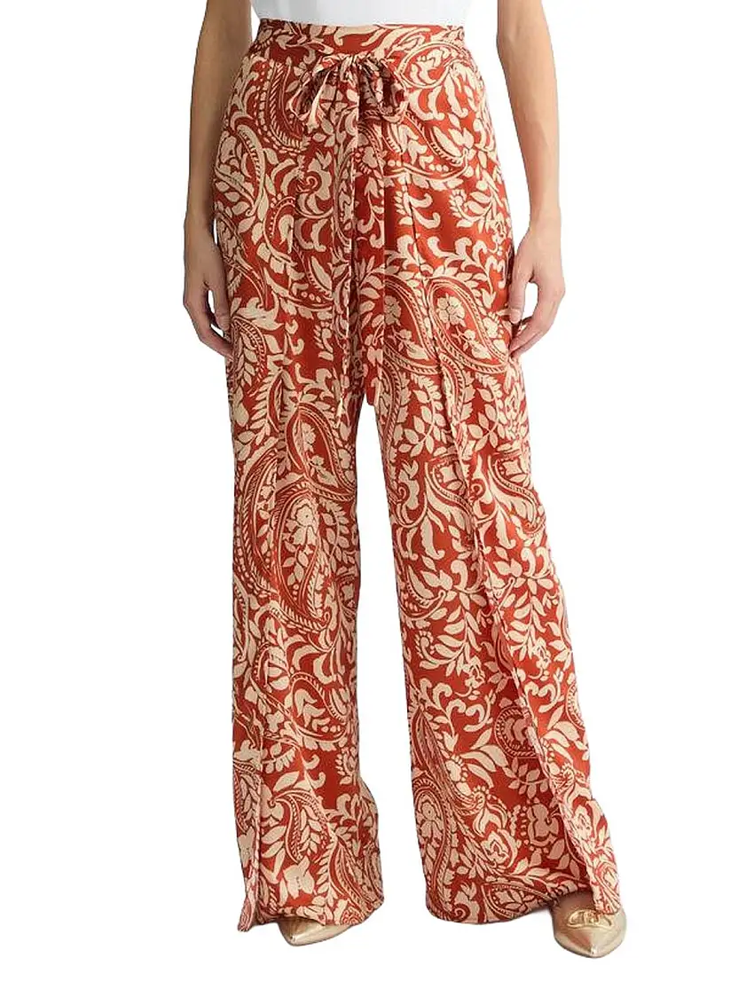 Liu Jo Women's Trousers - Printed Twill Trousers - Brown