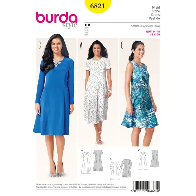 Modello burda 6821 abito