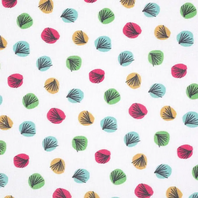 Tessuto cotone foglie multicolori