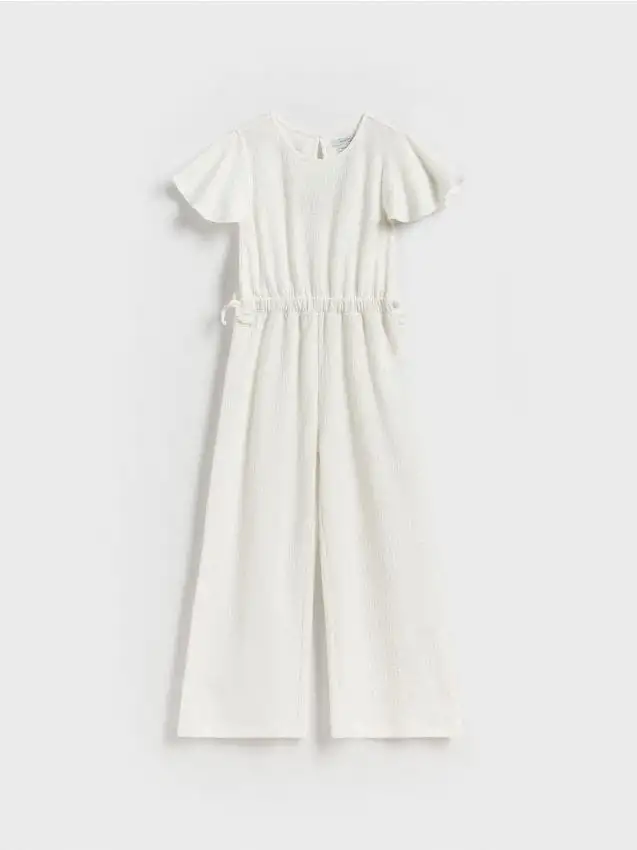 Tutina in tessuto strutturato Colore bianco