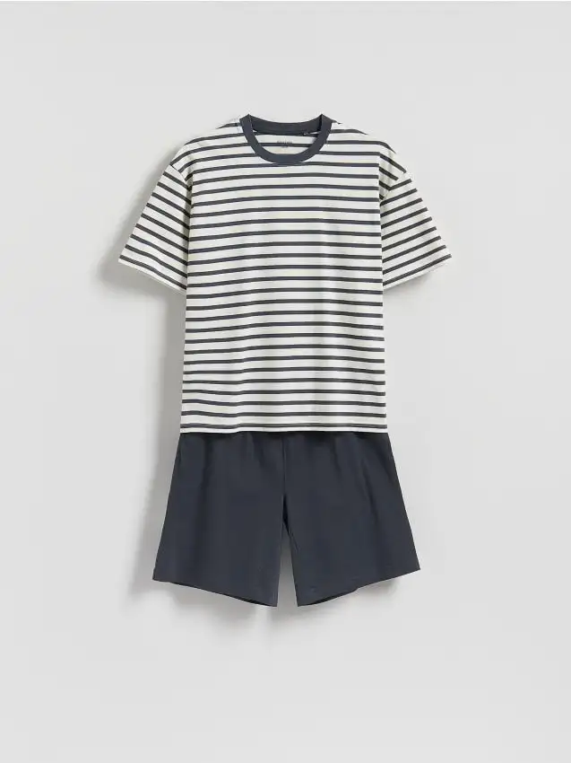 Set pigiama da due pezzi in cotone Colore panna