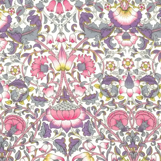 Tessuto popeline di cotone Liberty Looden rosa