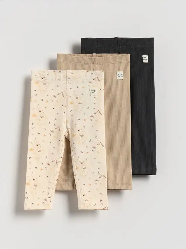 Leggings in misto cotone con applicazione Colore panna