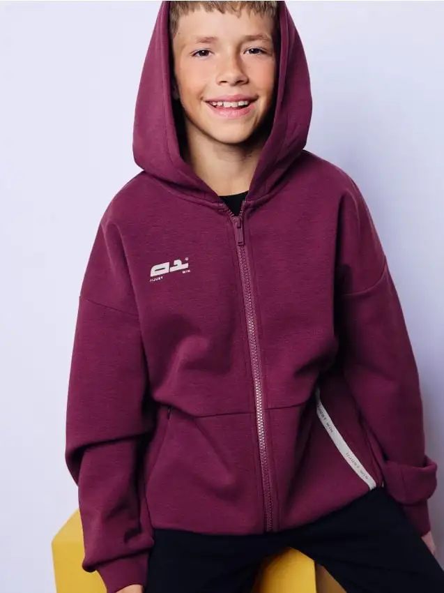 Felpa oversize con cappuccio Colore uva