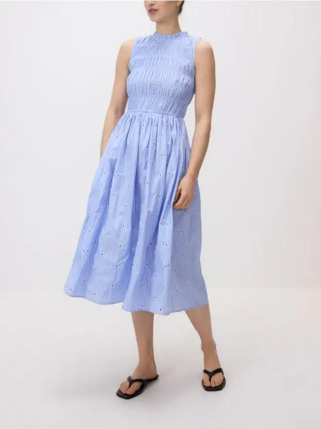 Vestito midi stampa floreale Colore blu pallido