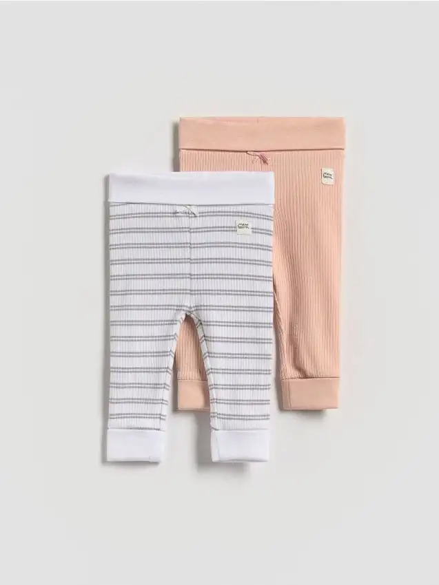 Confezione da 2 leggings in cotone Colore rosa cipria