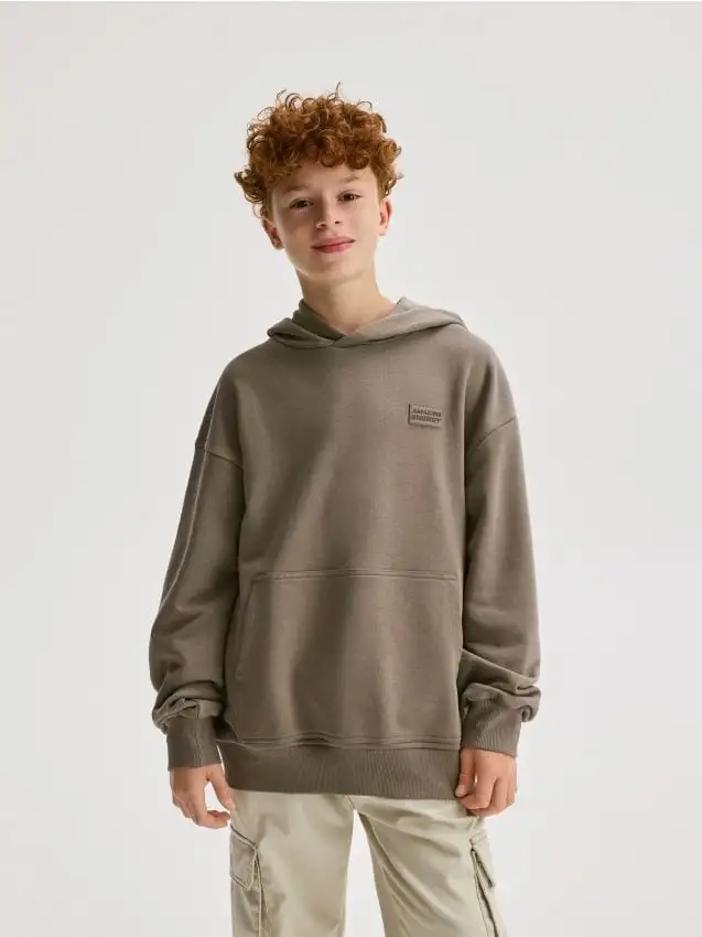 Felpa oversize con cappuccio Colore marrone scuro