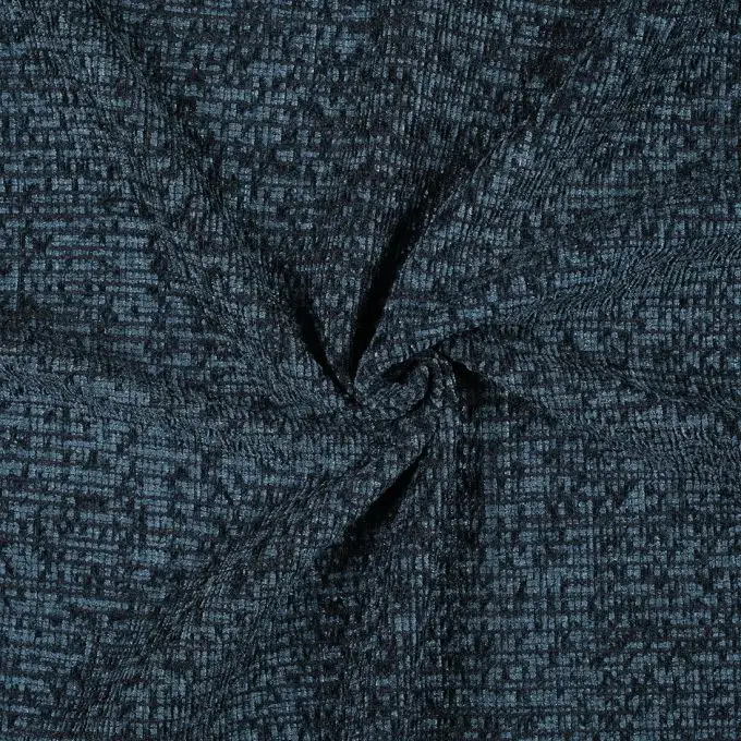 Velluto spesso blu melange Chenille