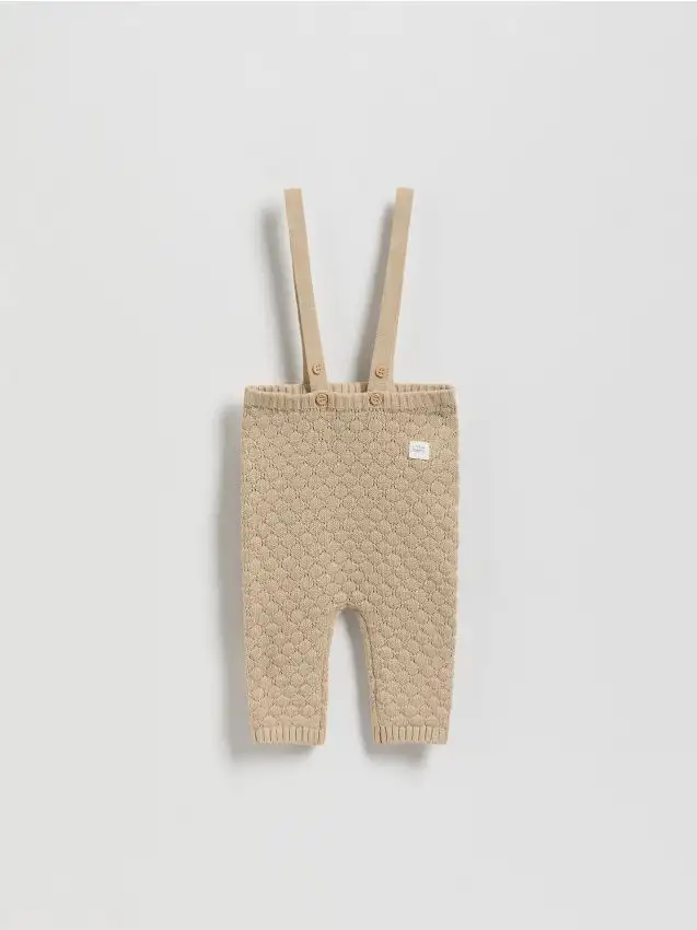 Pantaloni in jersey con bretelle Colore beige