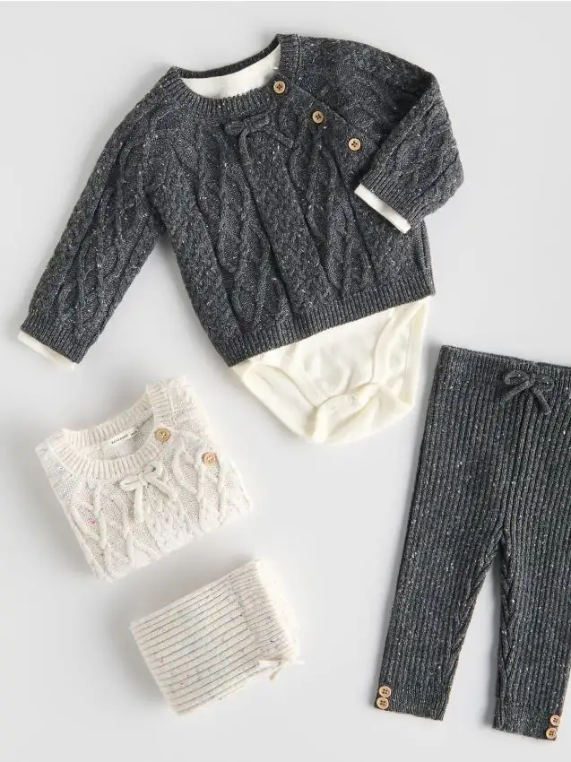 Set in maglia misto viscosa Colore grigio scuro