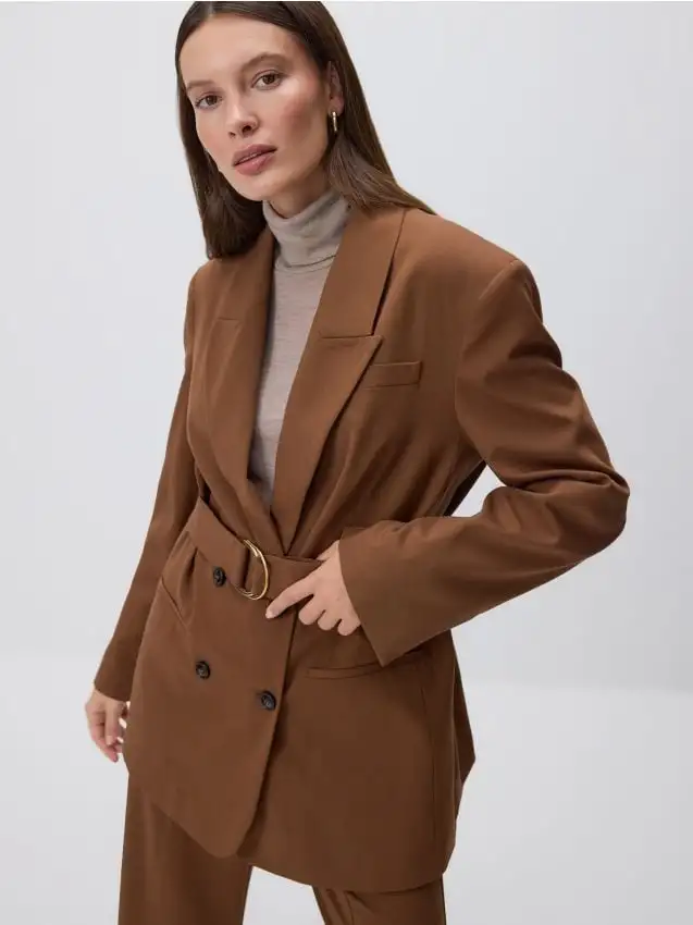 LADIES` JACKET & BELT Colore marrone dorato