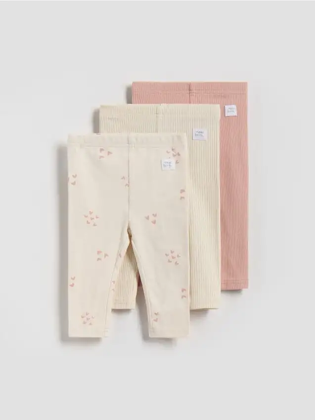 Leggings in cotone 3 pack Colore panna