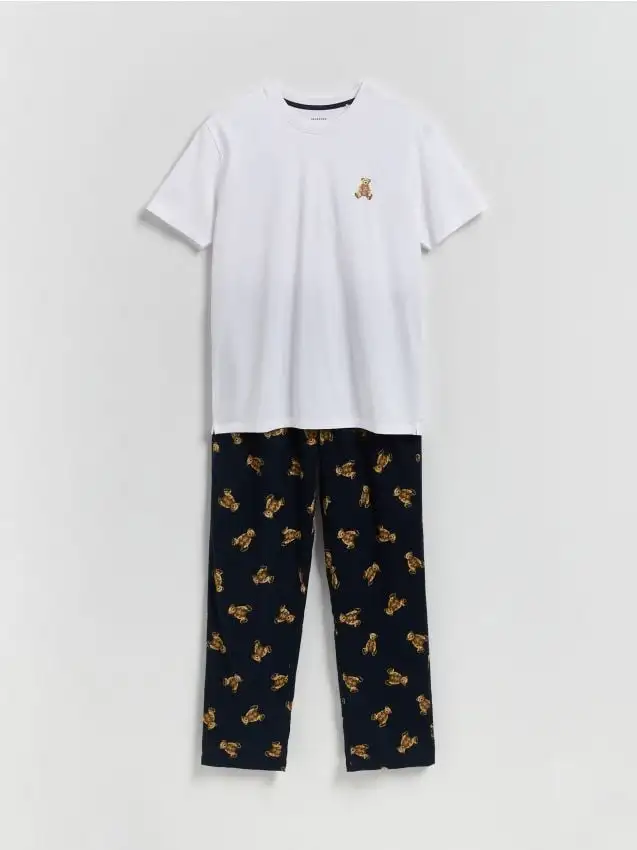 Set pigiama due pezzi stampato Colore bianco