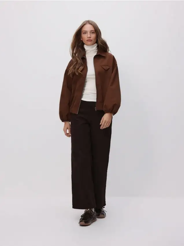 Bomber con colletto Colore marrone