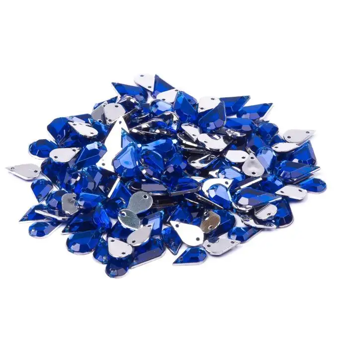 Paillettes da cucire goccia blu navy 8x13mm e 6x10mm