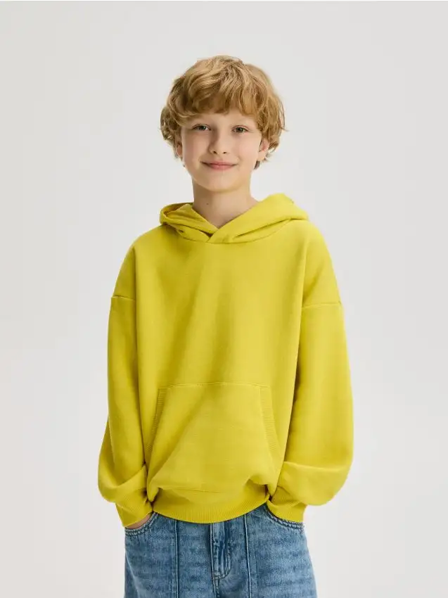 Felpa oversize con cappuccio Colore giallo chiaro