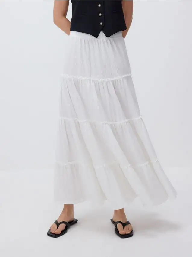 Gonna maxi in mussola Colore bianco