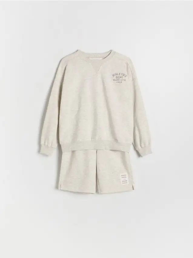 Completo in cotone con shorts Colore beige