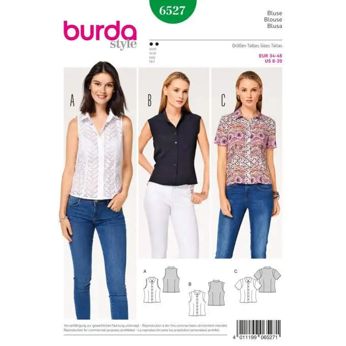 Blusa burda 6527 patron