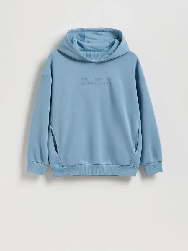 Felpa con cappuccio Colore blu pallido