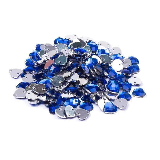 Paillettes da cucire cuore blu navy 8x8mm