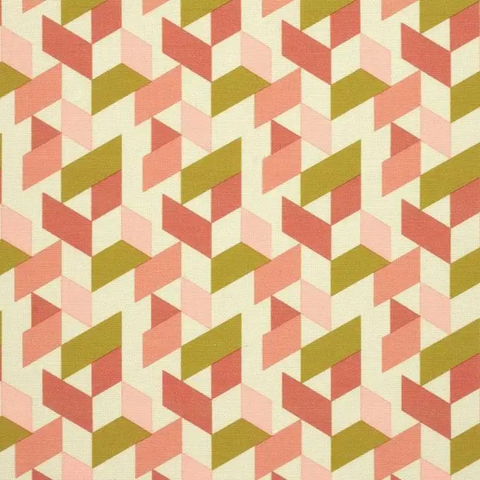 Tessuto cotone spesso quadrilatero rosa