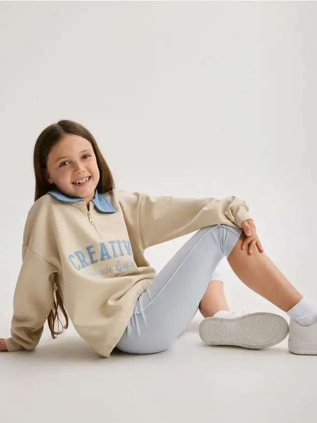 Leggings in misto cotone Colore blu pallido