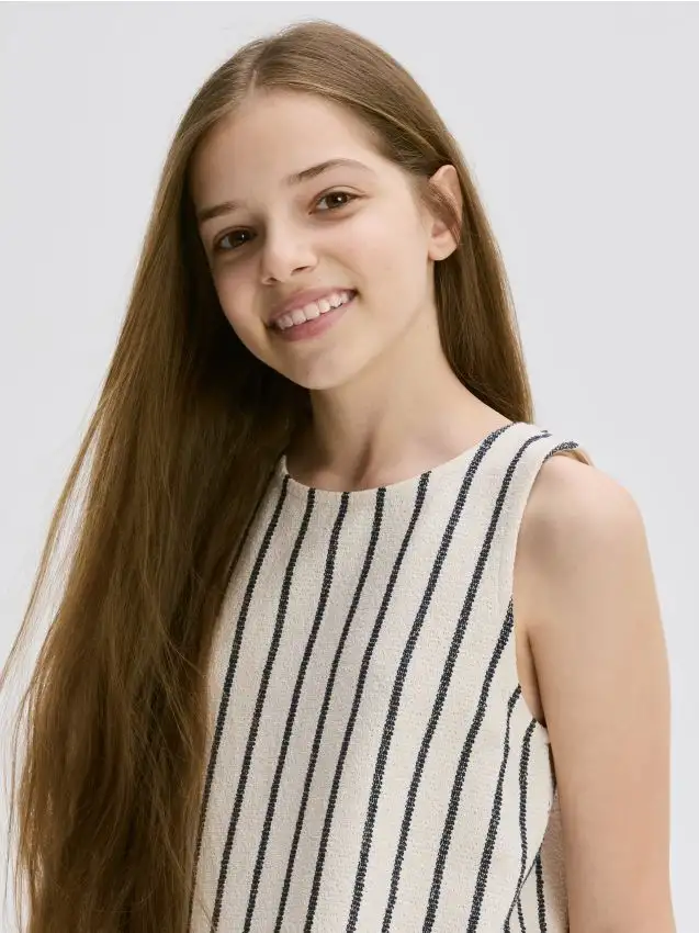 Top in maglia con spalline Colore multicolore