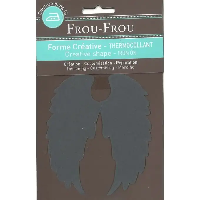 Termoadesivo motivo ala grigio scuro