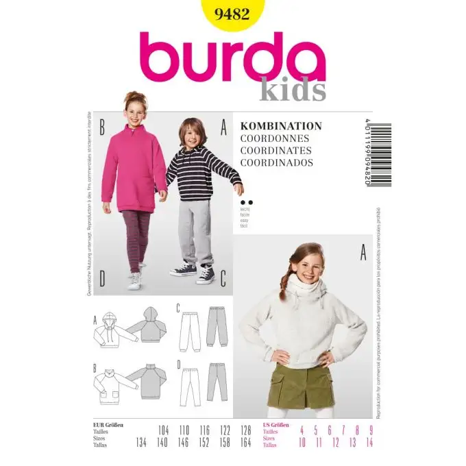 Modello burda 9482 coordinati bambini