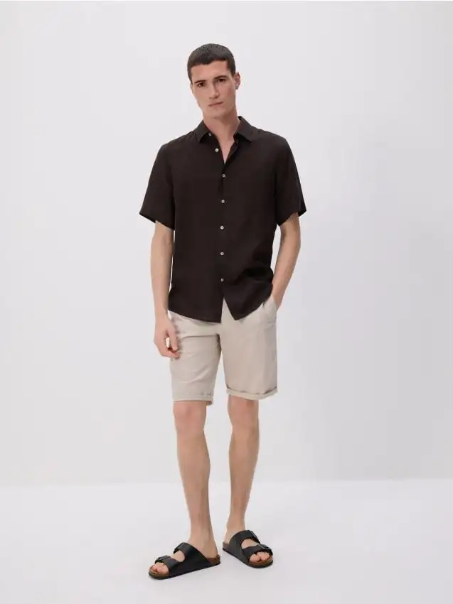 Pantaloncini chino slim Colore beige