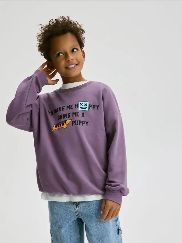 Felpa con stampa Colore viola