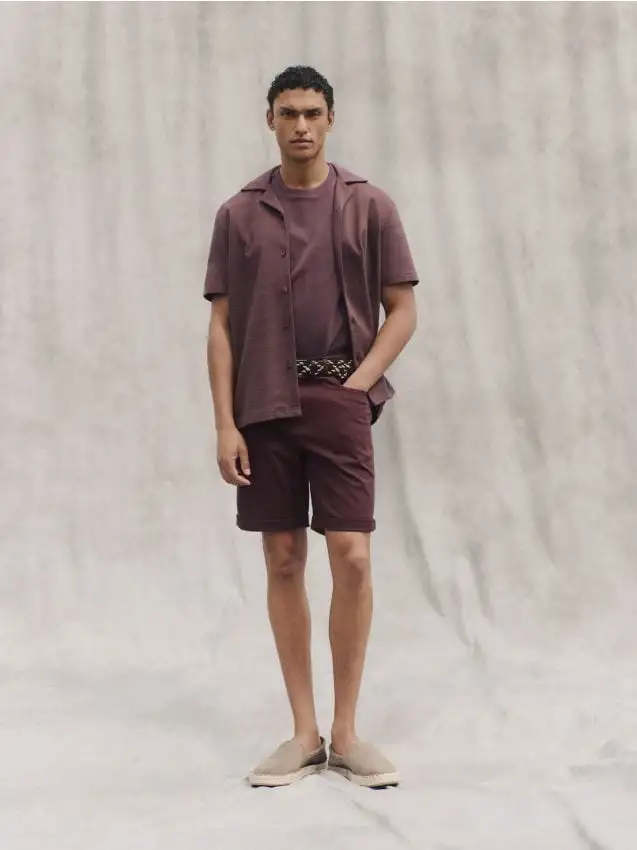 Pantaloncini regular fit Colore maroon