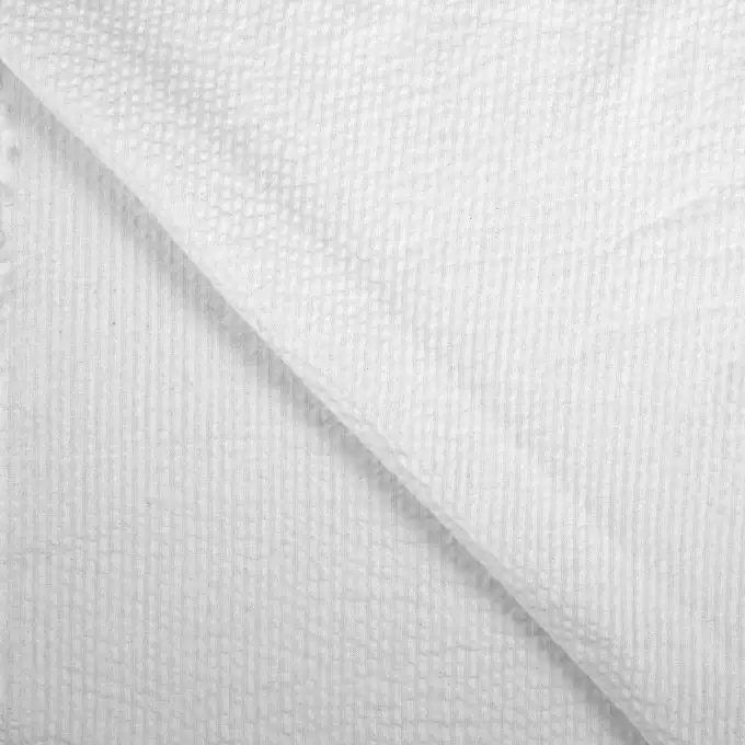 Tessuto seersucker bianco