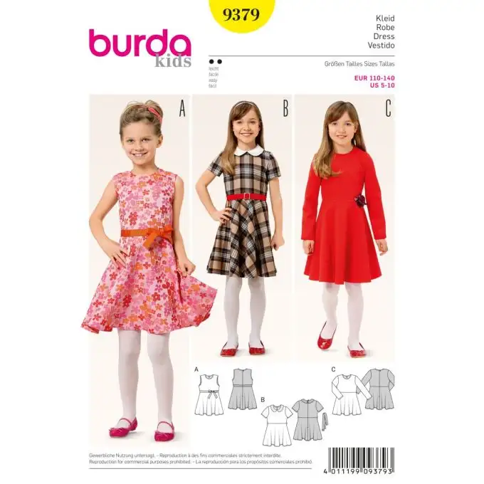 Vestito bambini burda 9379 patron