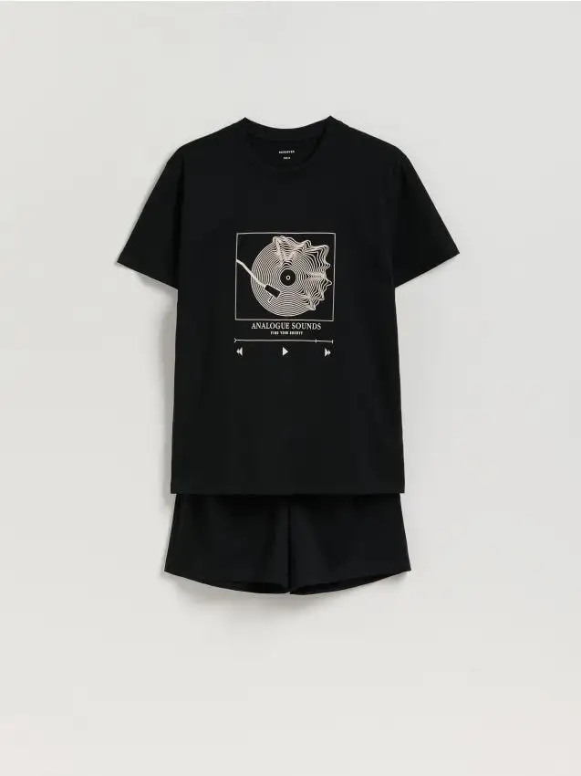 Set pigiama due pezzi stampato Colore nero