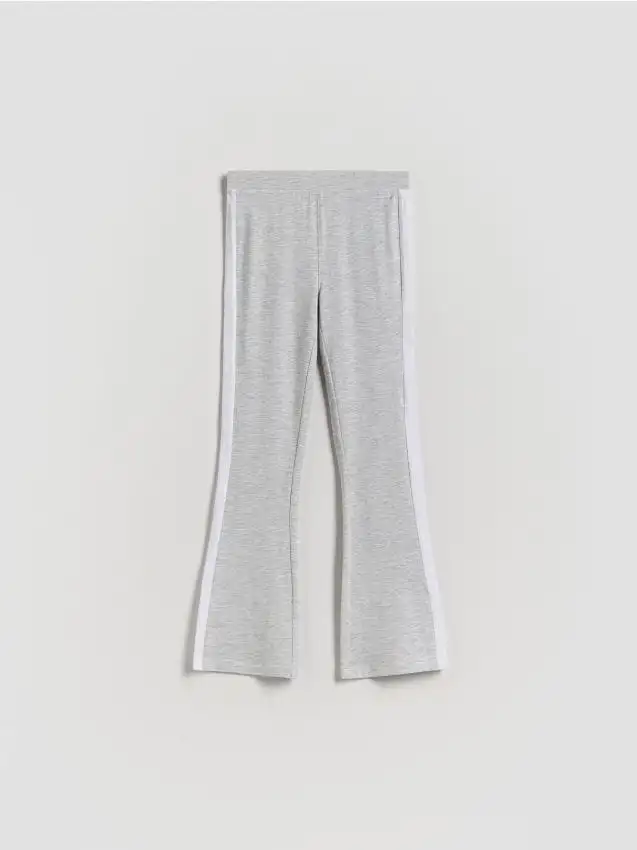 Pantaloni flare in cotone Colore grigio chiaro