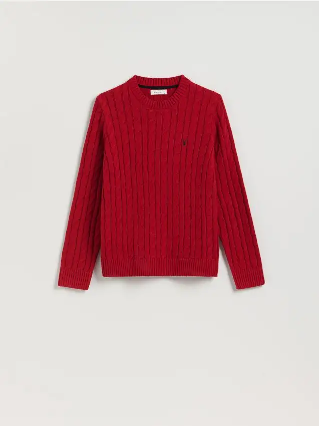 Maglione con trecce Colore rosso