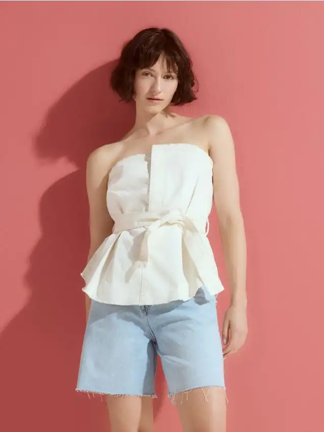 Top con cintura Colore nude